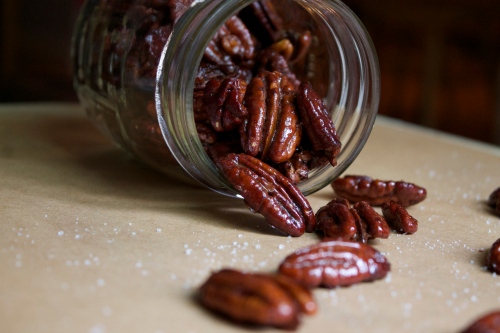 Honey Whiskey Roasted Pecans | Peace, Love, and Food